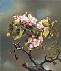Famous Blossoms Paintings - Branch of Apple Blossoms against a Cloudy Sky